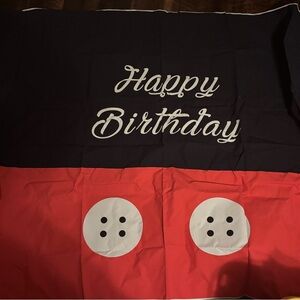 Happy Birthday Banner with Red and Black Design